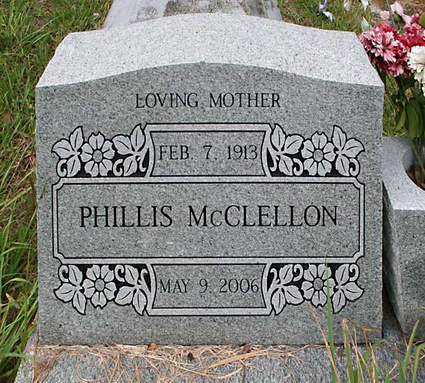 Phillis McClellon Gravestone Photo