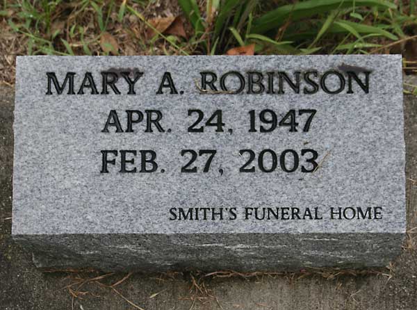 Mary A. Robinson Gravestone Photo