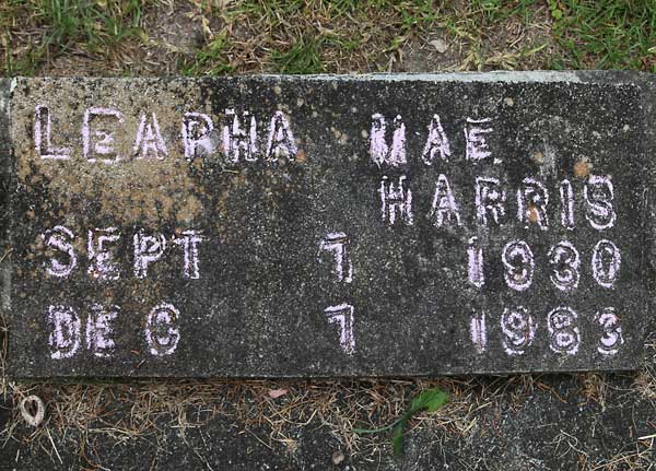 Leapha Mae Harris Gravestone Photo
