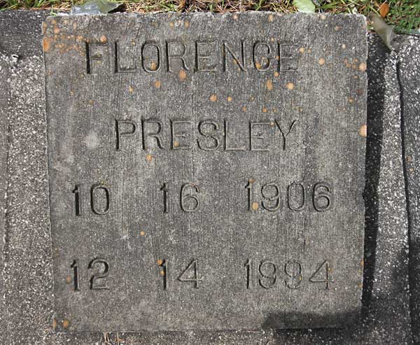 Florence Presley Gravestone Photo