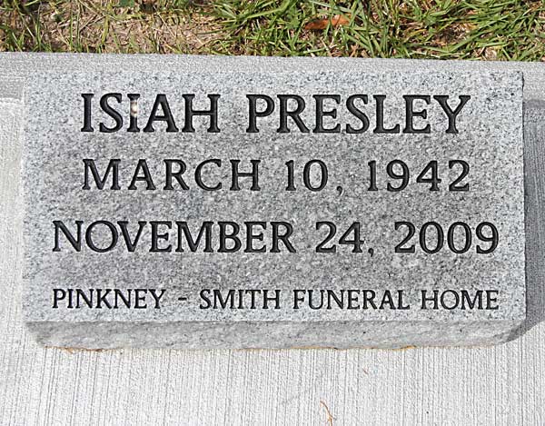 Isiah Presley Gravestone Photo