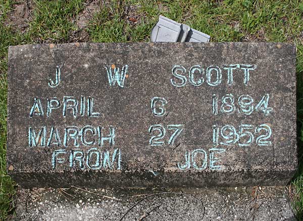J. W. Scott Gravestone Photo