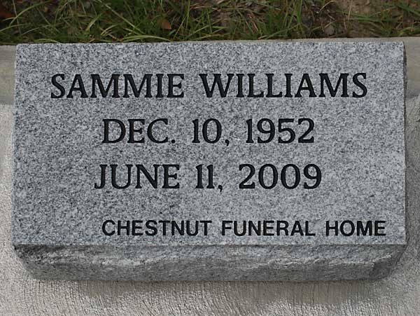 Sammie Williams Gravestone Photo