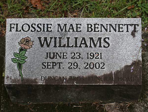 Flossie Mae Bennett Williams Gravestone Photo