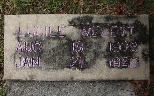 Lucile Melett Gravestone Photo