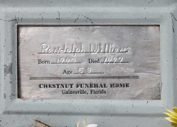 Randolph Williams Gravestone Photo