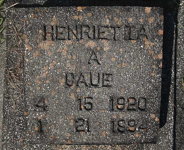 Henrietta A. Cave Gravestone Photo