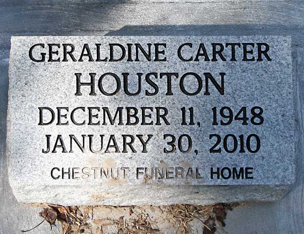 Geraldine Carter Houston Gravestone Photo