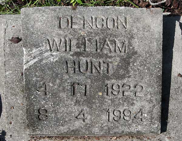 Dencon William Hunt Gravestone Photo