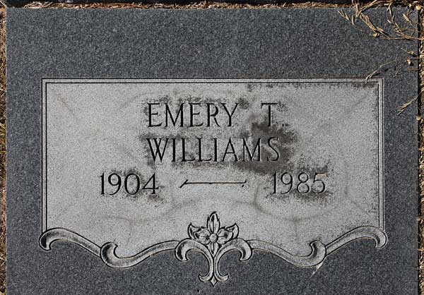 Emery T. Williams Gravestone Photo