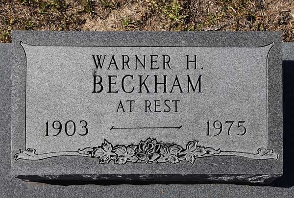 Warner H. Beckham Gravestone Photo