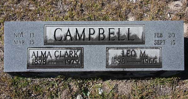 Alma Clark & Leo M. Campbell Gravestone Photo