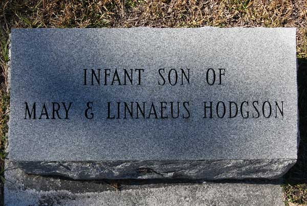 Hodgson Infant Son  Gravestone Photo