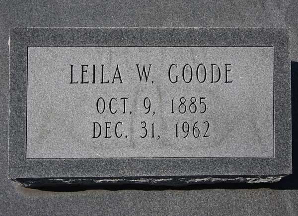 Leila W. Goode Gravestone Photo