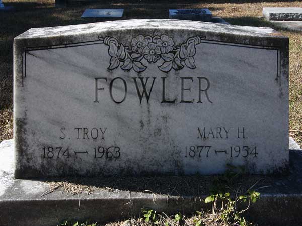 S. Troy & Mary H. Fowler Gravestone Photo