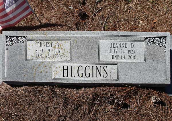 Ernest B. & Jeanne D. Huggins Gravestone Photo