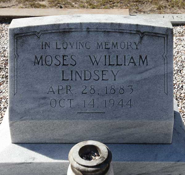 Moses William Lindsey Gravestone Photo