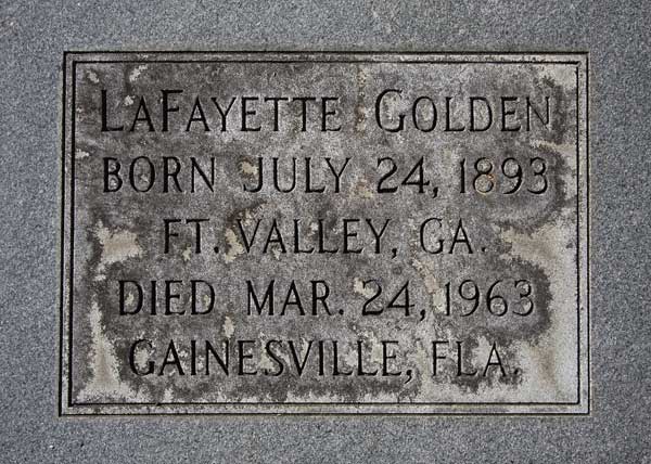LaFayette Golden Gravestone Photo