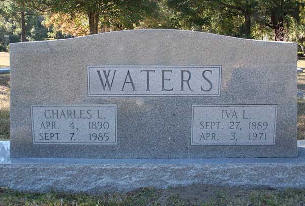 Charles L. & Iva L. Waters Gravestone Photo