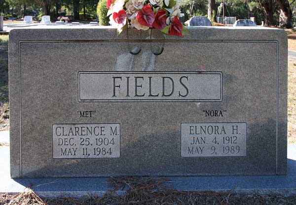 Clarence M. & Elnora H. Fields Gravestone Photo