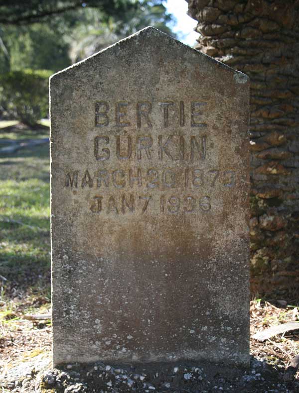 Bertie Gurkin Gravestone Photo