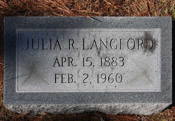 Julia R. Langford Gravestone Photo
