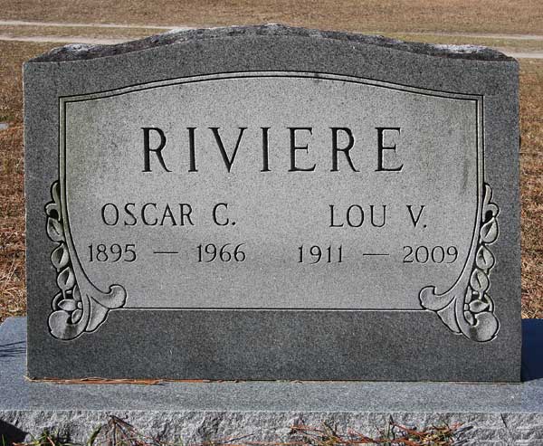 Oscar C. & Lou V. Riviere Gravestone Photo