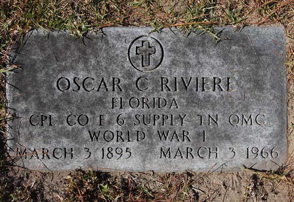 Oscar C. Riviere Gravestone Photo