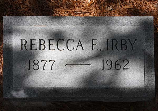 Rebecca E. Irby Gravestone Photo