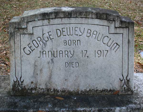 George Dewey Baucum Gravestone Photo