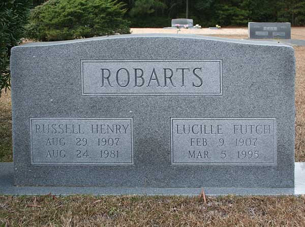 Russell Henry & Lucille Futch Robarts Gravestone Photo