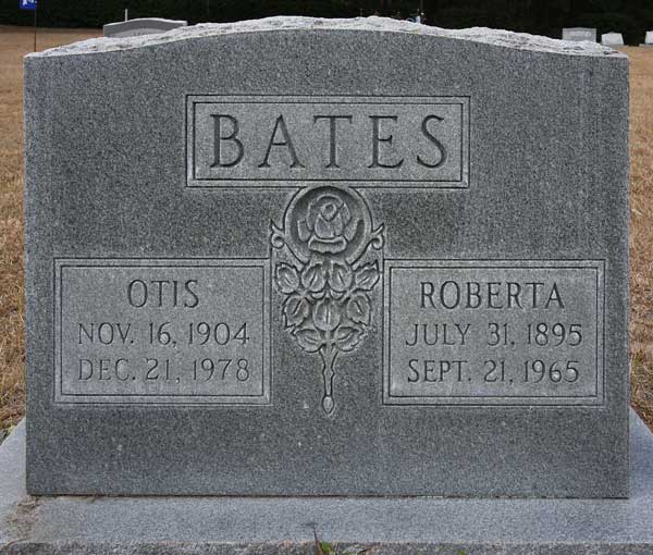 Otis & Roberta Bates Gravestone Photo
