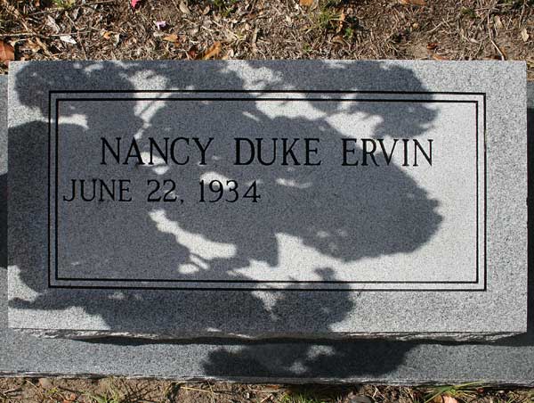 Nancy Duke Ervin Gravestone Photo