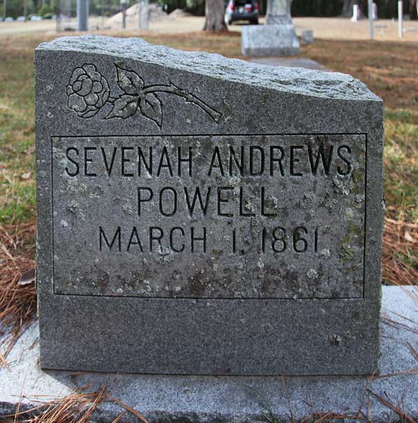 Sevenah Andrews Powell Gravestone Photo