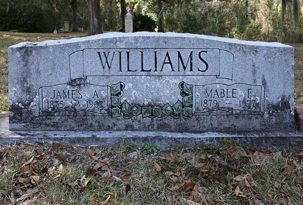 James A. & Mable F. Williams Gravestone Photo