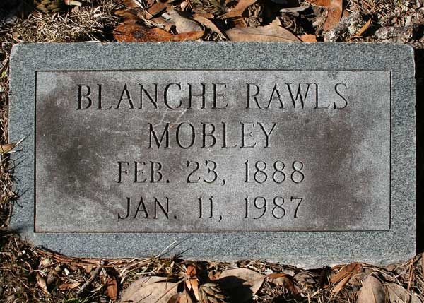 Blanche Mobley Rawls Gravestone Photo
