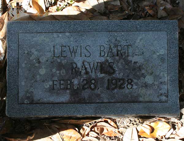 Lewis Bart Rawls Gravestone Photo
