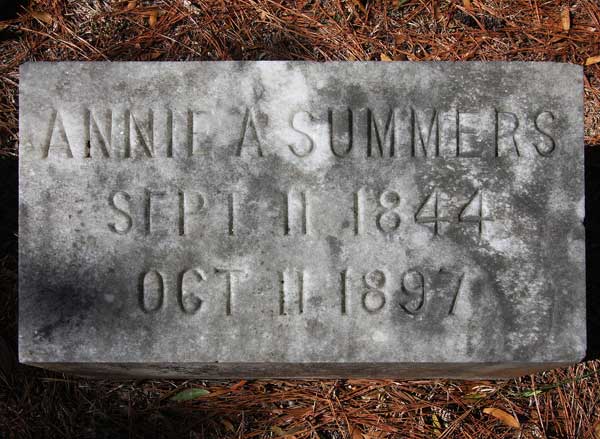 Annie A. Summers Gravestone Photo