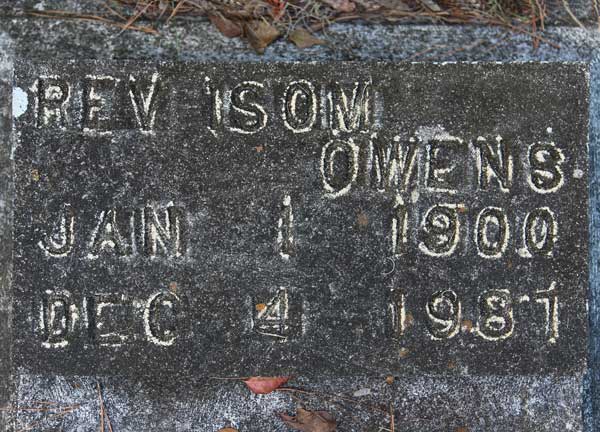 Rev. Isom Owens Gravestone Photo