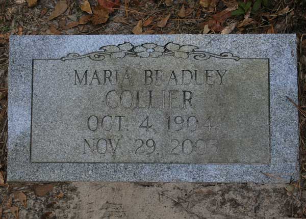 Maria Bradley Collier Gravestone Photo