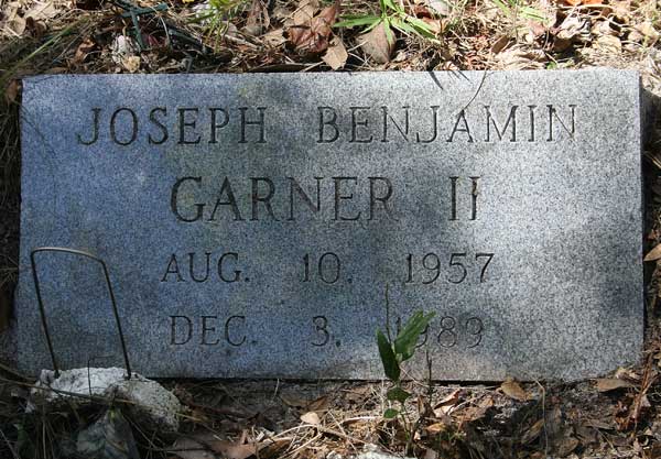 Joseph Benjamin Garner Gravestone Photo