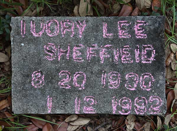 Ivory Lee Sheffield Gravestone Photo