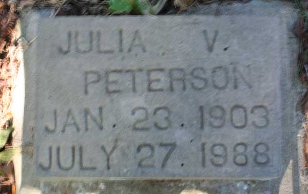 Julia V. Peterson Gravestone Photo