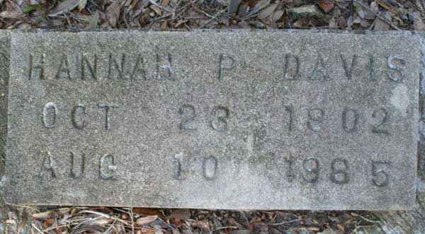 Hannah P. Davis Gravestone Photo