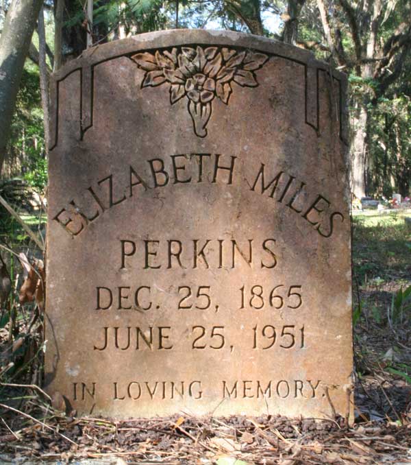 Elizabeth Miles Perkins Gravestone Photo