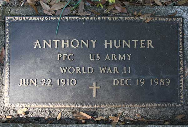 Anthony Hunter Gravestone Photo