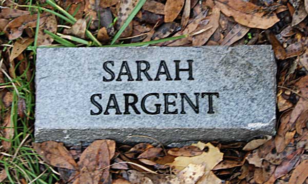 Sarah Sargent Gravestone Photo