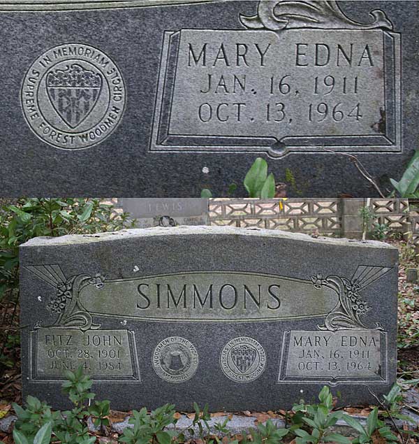 Mary Edna Simmons Gravestone Photo