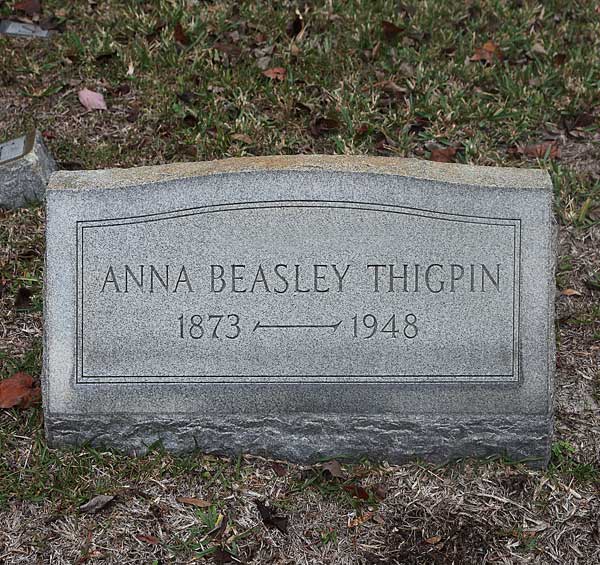 Anna Beasley Thigpin Gravestone Photo