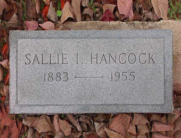 Sallie I. Hancock Gravestone Photo
